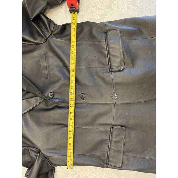 Stafford Black 100% Genuine Leather Blazer Sport Coat Mens XL 3 Button Preppy - Picture 13 of 16